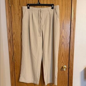 Women’s Beige and Black striped Drawstring Pants